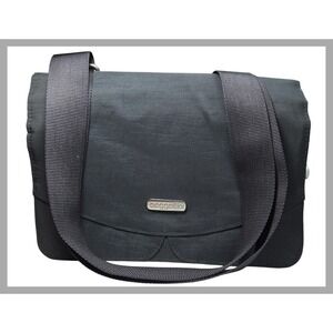 Baggallini‎ Gray Crossbody  Purse Organizer Nylon 3-Zip Travel Bag 9x7